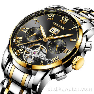 Relógio TEVISE 9005 Moda Business Relógio Militar Esporte Automático Relógios De Aço Inoxidável Mecânico À Prova D &#39;Água Relógio Masculino